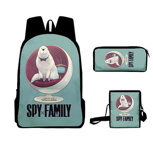 

2022 New Cross-border Spy Play House Anime Peripheral Backpack Student Schoolbag Messenger Bag Pencil Case Set