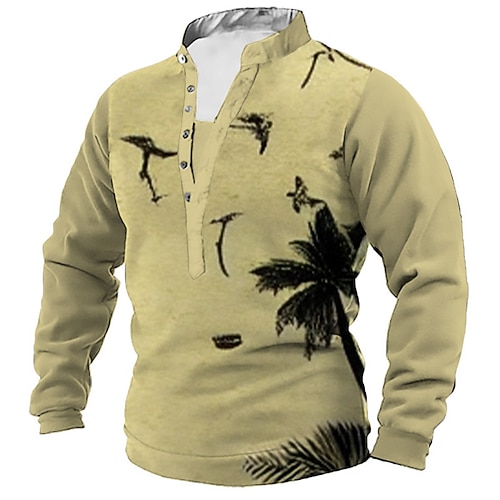 

Men's Unisex Sweatshirt Pullover Graphic Prints Tree Print Casual Daily Sports 3D Print Designer Casual Hoodies Sweatshirts Yellow
