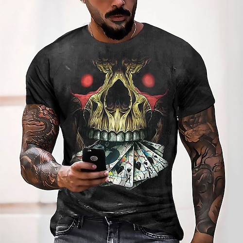 

Men's T shirt Tee Tee Graphic Round Neck Black Short Sleeve 3D Print Casual Daily 3D Print Tops Fashion Cool Designer Comfortable / Summer / Summer