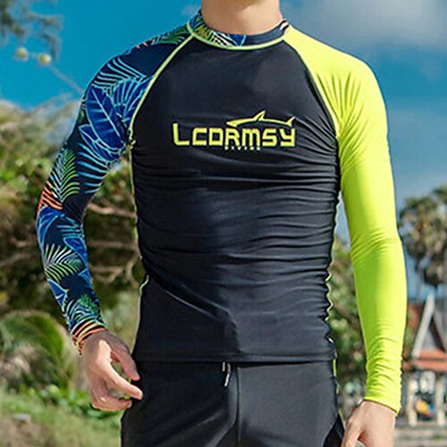 

Men's Rash Guard Swim Shirt UPF50 Quick Dry Lightweight Long Sleeve Sun Shirt Bathing Suit Swimming Surfing Beach Water Sports Printed Spring Summer Autumn