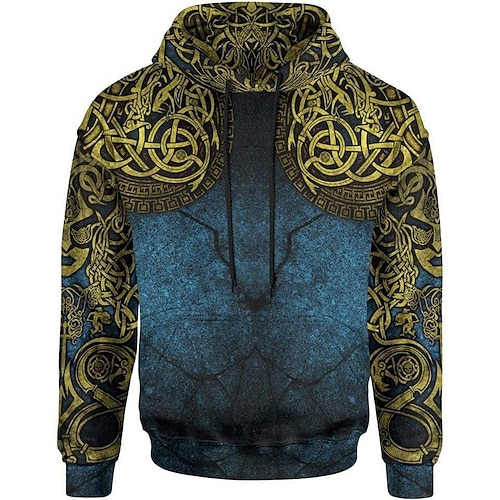 

Men's Unisex Hoodie Pullover Hoodie Sweatshirt Graphic Prints Print Hooded Sports Outdoor Daily Sports 3D Print Basic Casual Hoodies Sweatshirts Long Sleeve Gold