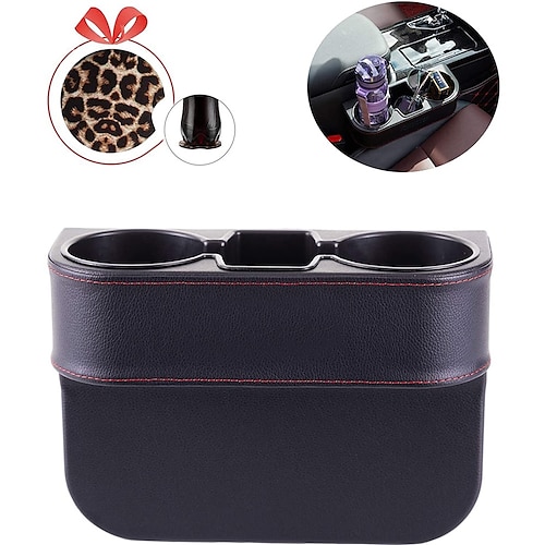 

Car Cup Holder Organizer with PU LeatherFront Between Seat Gap FillerSeat Cup Cell Phone Drinks Holder Glove Box Car Interior Organizer Trunk SUV