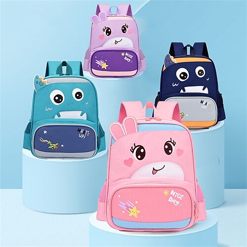 

School Backpack Bookbag Cartoon Kawii Multicolor for Student Boys Girls Multi-function Water Resistant Wear-Resistant Polyester Oxford Cloth School Bag Back Pack Satchel 17 inch
