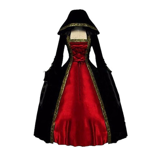 

Plus Size Rococo Victorian Ball Gown Vintage Dress Party Costume Masquerade Prom Dress Women's Costume Vintage Cosplay Party Halloween Carnival Long Sleeve Dress Masquerade