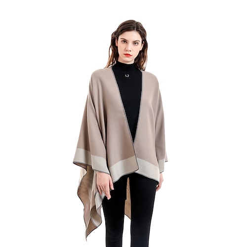 

Women's Shawl Wrap Poncho Ruana Cape Daily Holiday Cotton Polyester Casual Bohemia Warm 1 PC