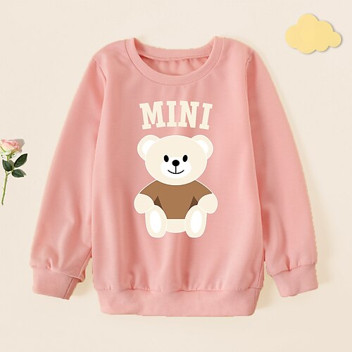 

Kids Girls' Sweatshirt Letter Daily Long Sleeve Crewneck Neutral 3-8 Years Fall Pink