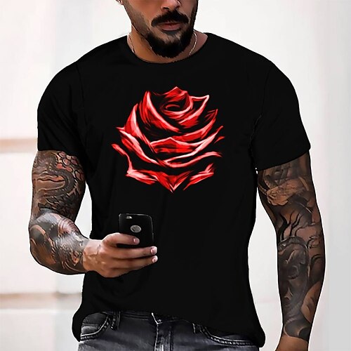 

Men's T shirt Tee Tee Graphic Round Neck Green Blue Gray Purple Yellow Short Sleeve 3D Print Casual Daily 3D Print Tops Fashion Cool Designer Comfortable / Summer / Summer