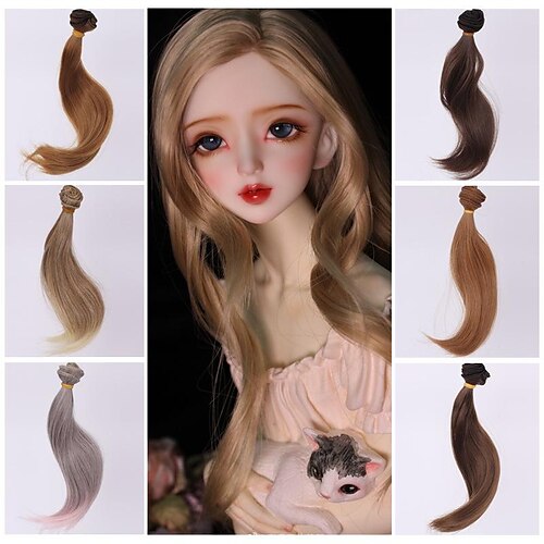 

Curly Heat Resistant Doll Hair Wefts for DIY 1/3 1/4 1/6 BJD SD Doll Wigs rerooting Doll Hair kitDoll Hair wefts Craft Wool Hair Doll Hair rerooting Doll Hair Wig