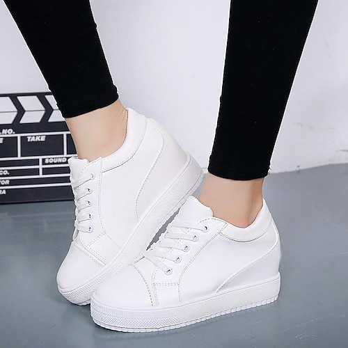 

inner heightening small white shoes female 2022 new korean version casual fashion breathable student sports sponge cake bottom thick bottom street shooting