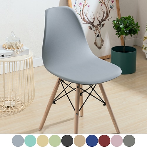

Shell Chair Cover Grey Black For Bar Coffe Patio Garden Washable Removable Chair Cover Party Home Hotel Slipcover Seat Cover Dining Chair