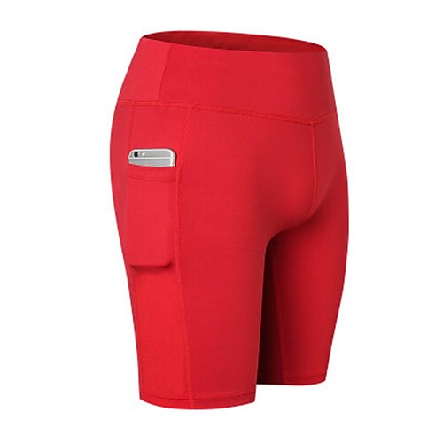 

Dame Gymshorts Yogashorts Sykkelshorts Sidelommer med telefonlomme Midjekontroll Rumpeløft Hurtigtørkende Høy Midje Yoga & Danse Sko Trening Treningsøkt Shorts Bunner Svart Hvit Rød Spandex sport