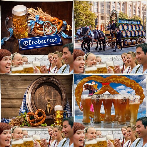 

Oktoberfest Party Wall Tapestry Art Decor Blanket Curtain Hanging Home Bedroom Living Room Decoration Polyester Beer German Bavarian