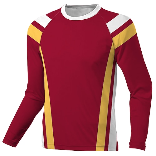 

Men's Downhill Jersey Long Sleeve Red Stripes Bike Breathable Quick Dry Polyester Spandex Sports Stripes Clothing Apparel / Stretchy