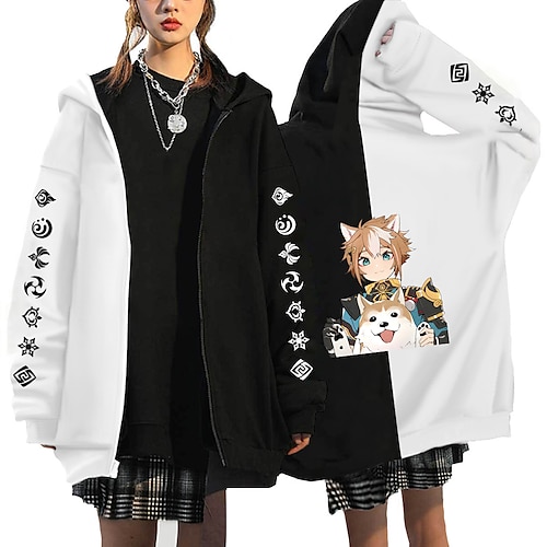 

Inspired by Genshin Impact Cosplay Hoodie Cartoon Manga Anime Classic Street Style Outerwear For Men's Women's Unisex Adults' Hot Stamping 100% Polyester