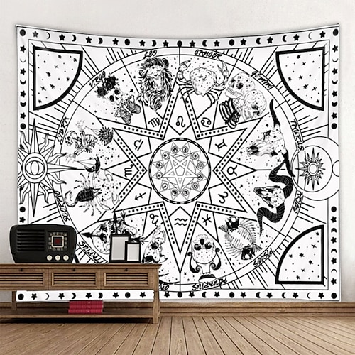 

Sun Moon Face Tapestry Art Deco Blanket Curtain Hanging Home Bedroom Living Room Decoration Mysterious Bohemia