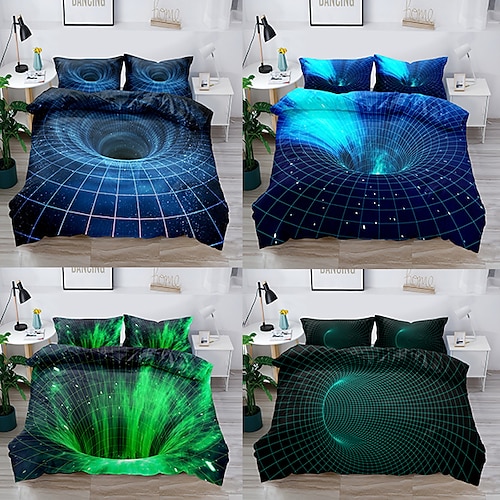 

3D Vortex Digital Duvet Cover Set Quilt Bedding Sets Comforter Cover,Queen/King Size/Twin/Single(Include 1 Duvet Cover, 1 Or 2 Pillowcases Shams)