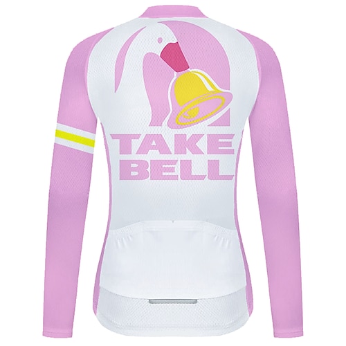 

21Grams Women's Cycling Jersey Long Sleeve Bike Top with 3 Rear Pockets Mountain Bike MTB Road Bike Cycling Breathable Quick Dry Moisture Wicking Reflective Strips White Animal Honk Your Horn