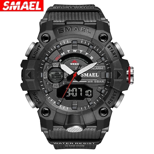 

SMAEL Military Watches Men Sport Watch New 50M Waterproof Wristwatch Stopwatch Alarm LED Light Digital Watches 8040 Men's Sports Watch