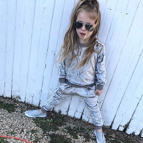 

2 Pieces Kids Unisex Hoodie & Pants Clothing Set Outfit Stripe Long Sleeve Set Outdoor Casual Fall 2-6 Years Pink Red Brown