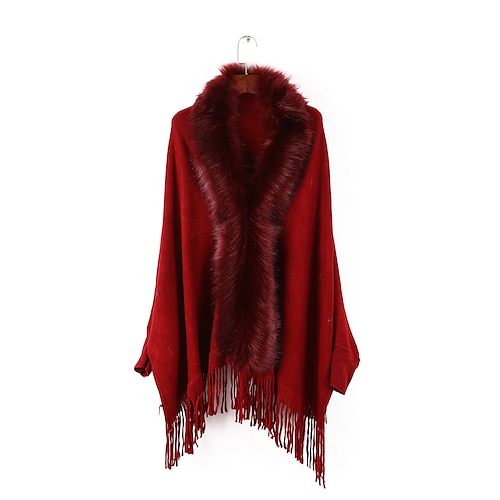 

Women's Shawl Wrap Poncho Ruana Cape Daily Holiday Cotton Polyester Casual Bohemia Warm 1 PC