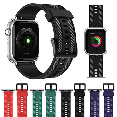 

1PC Smart Watch Band Compatible with Apple iWatch Series 8 7 6 5 4 3 2 1 SE Sport Band Decorative Rings Loops for iWatch Smartwatch Strap Wristband TPU Adjustable Breathable Shockproof