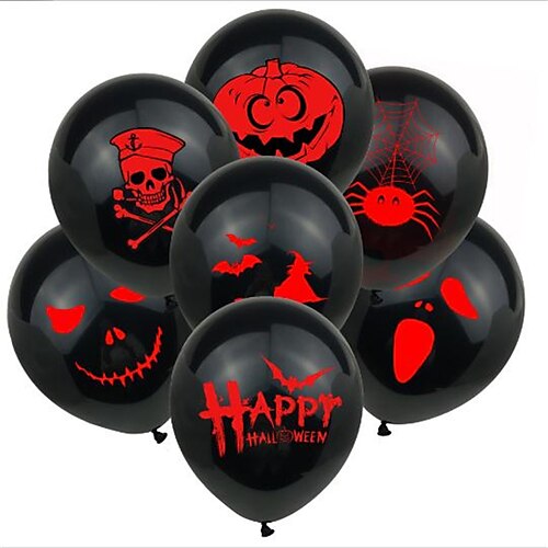 

10PCS Halloween Latex Balloon Bat Pumpkin Grimace Blood Handprint Witch Party Decoration Balloon 12inch