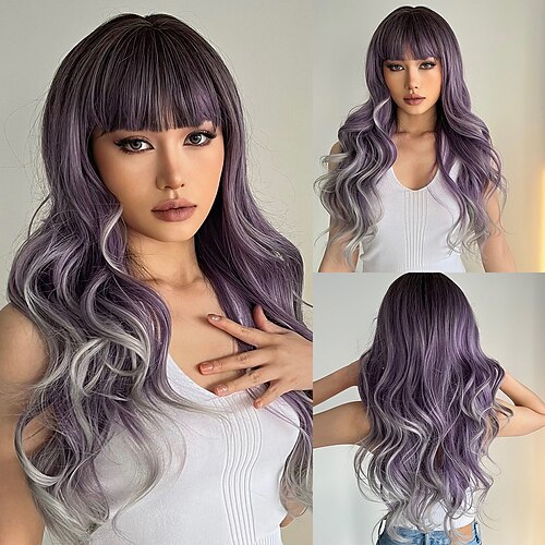 

Wig Female Long Hair Simulation Fashion New Net Red Long Curly Hair Natural Full Headgear Micro-curly Wig Set