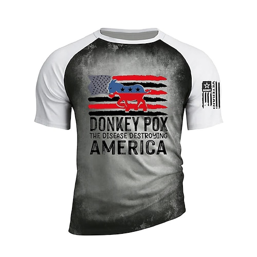 

Men's Unisex T shirt Tee 3D Print Color Block Graphic Prints National Flag Crew Neck Street Daily Print Short Sleeve Tops Designer Casual Big and Tall Sports Gray / Summer