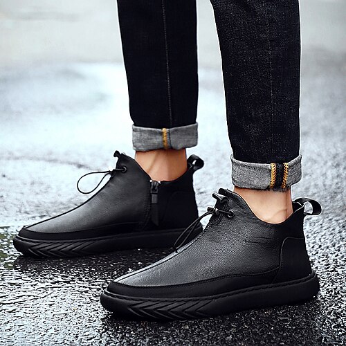 

Men's Boots Comfort Shoes Casual Classic Daily Office & Career PU Booties / Ankle Boots Black Fall Spring