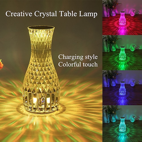 

Table Lamp Decorative Crystal Artistic USB Powered For Bedroom Girls Room Crystal <5V