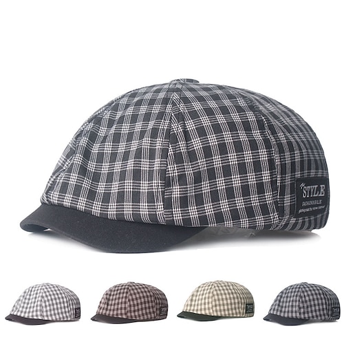 

Men's Women's Newsboy Hat Cabbie Cap Daily Holiday Plaid / Striped / Chevron / Round Cotton Retro Normal 1 pcs