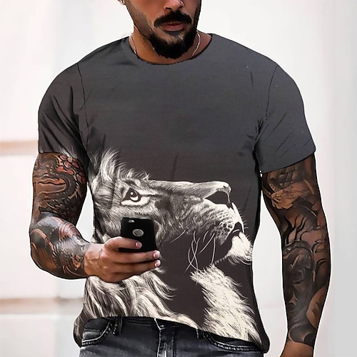 

Men's T shirt Tee Tee Graphic Round Neck Black Short Sleeve 3D Print Casual Daily 3D Print Tops Fashion Cool Designer Comfortable / Summer / Summer