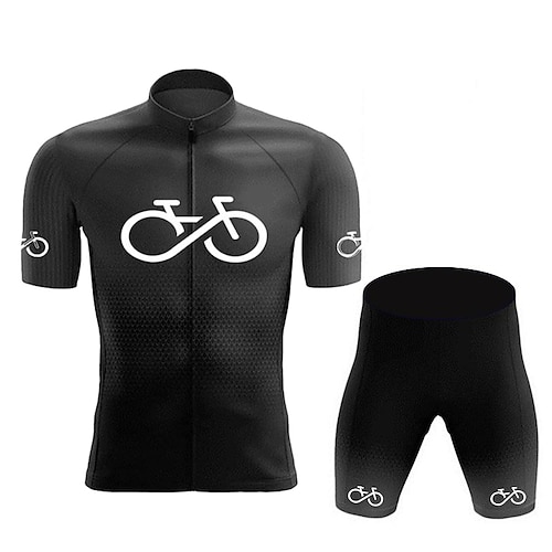 

21Grams Men's Cycling Jersey with Shorts Short Sleeve Mountain Bike MTB Road Bike Cycling Black Blue Yellow Graphic Gradient Bike Clothing Suit 3D Pad Breathable Quick Dry Moisture Wicking Back Pocket