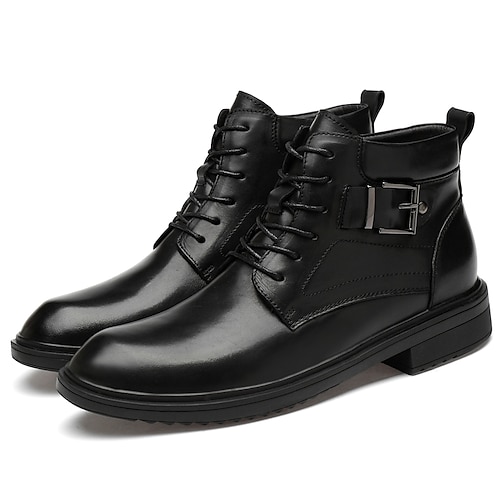 

Men's Boots Combat Boots Business Casual Classic Daily Office & Career Nappa Leather Booties / Ankle Boots Black Fall Spring