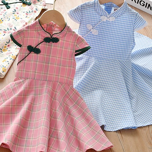 

Kids Little Girls' Dress Solid Colored A Line Dress School Daily White Blue Pink Above Knee Short Sleeve Beautiful Cute Dresses Summer Regular Fit 1 PC 3-12 Years