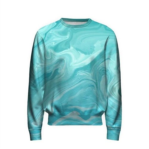 

Men's Unisex Sweatshirt Pullover Graphic Prints Print Daily Sports Holiday 3D Print Casual Streetwear Hoodies Sweatshirts Blue