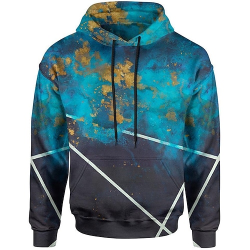 

Men's Unisex Pullover Hoodie Sweatshirt Hooded Graphic Prints Print Sports Outdoor Daily Sports 3D Print Basic Streetwear Hoodies Sweatshirts Long Sleeve Blue