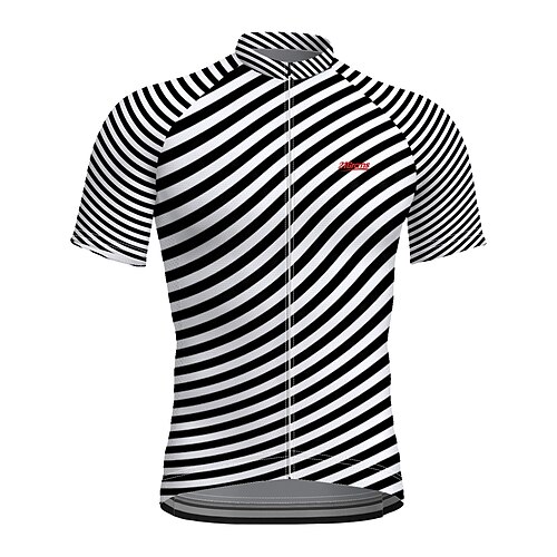 

21Grams Men's Cycling Jersey Short Sleeve Bike Top with 3 Rear Pockets Mountain Bike MTB Road Bike Cycling Breathable Quick Dry Moisture Wicking Reflective Strips Black Stripes Polyester Spandex