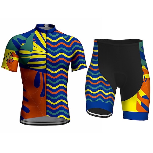 

21Grams Men's Cycling Jersey with Shorts Short Sleeve Mountain Bike MTB Road Bike Cycling Green Bike Clothing Suit 3D Pad Breathable Quick Dry Moisture Wicking Back Pocket Polyester Spandex Sports