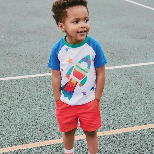 

Kids Boys T-shirt Shorts Clothing Set 2 Pieces Short Sleeve White Cartoon Vacation Casual Cool 3-8 Years