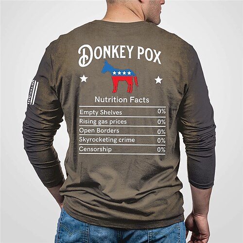 

Men's Unisex T shirt Tee 3D Print Graphic Prints Letter Crew Neck Street Casual Print Long Sleeve Tops Designer Basic Vintage Big and Tall Brown