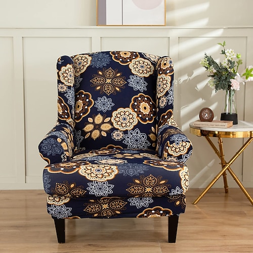 Patterned wingback chair online covers