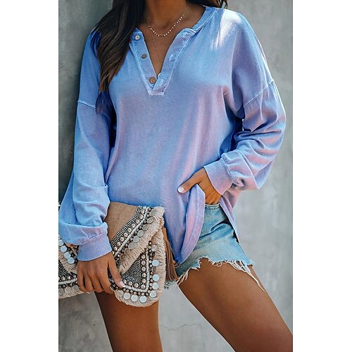 

women's autumn home loose v-neck casual sweater
