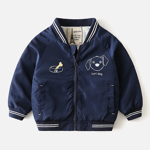 

Kids Boys Coat Outerwear Animal Coat School Active Adorable Navy Blue Winter Fall 2-6 Years