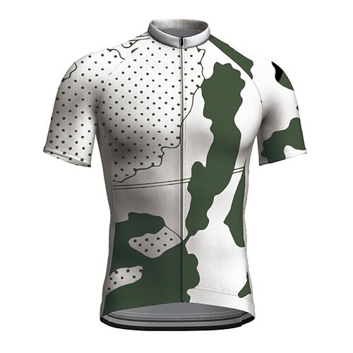 

21Grams Men's Cycling Jersey Short Sleeve Bike Jacket Tracksuit Jersey with 3 Rear Pockets Mountain Bike MTB Road Bike Cycling Cycling Breathable Quick Dry Reflective Strips Forest Green Graphic