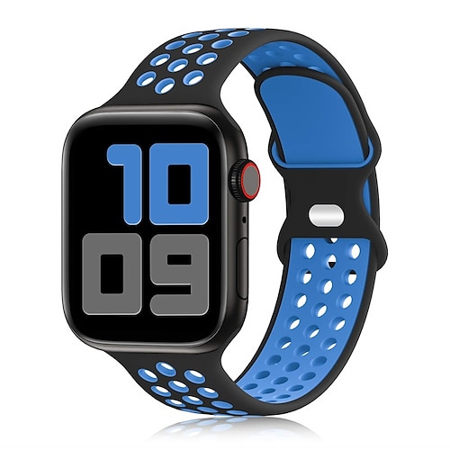 

Sportsrem Kompatibel med Apple Watch-klokkereim 38mm 40mm 41mm 42mm 44mm 45mm 49mm Vanntett Elastisk Justerbar Myk silikon Erstatningsklokkerem til iwatch Series Ultra 8 7 6 5 4 3 2 1 SE