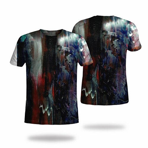 

Men's T shirt Tee Tee Graphic Round Neck Black Short Sleeve 3D Print Casual Daily 3D Print Tops Fashion Cool Designer Comfortable / Summer / Summer