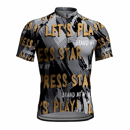 

21Grams Men's Cycling Jersey Short Sleeve Bike Top with 3 Rear Pockets Mountain Bike MTB Road Bike Cycling Breathable Quick Dry Moisture Wicking Reflective Strips Grey Polyester Spandex Sports