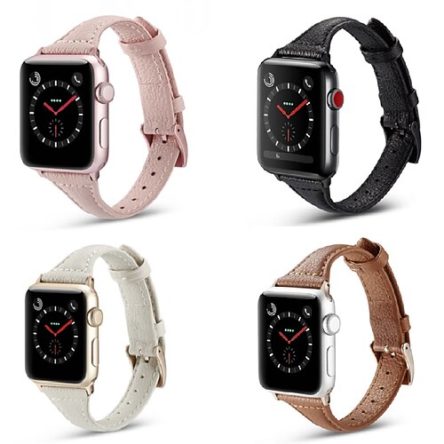

1pc Smart Watch Band Compatible with Apple iWatch 38/40/41mm 42/44/45mm PU Leather Adjustable Elastic Classic Clasp Leather Loop for iWatch Smartwatch Strap Wristband for Series 7 / SE / 6/5/4/3/2/1