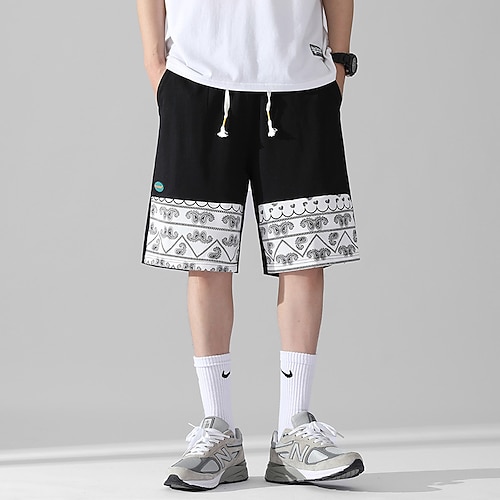

Men's Chinos Shorts Pants Multi Pocket Elastic Drawstring Design Graphic Prints Breathable Soft Knee Length Casual Daily Classic Style Casual Black Gray Stretchy / Spring / Summer